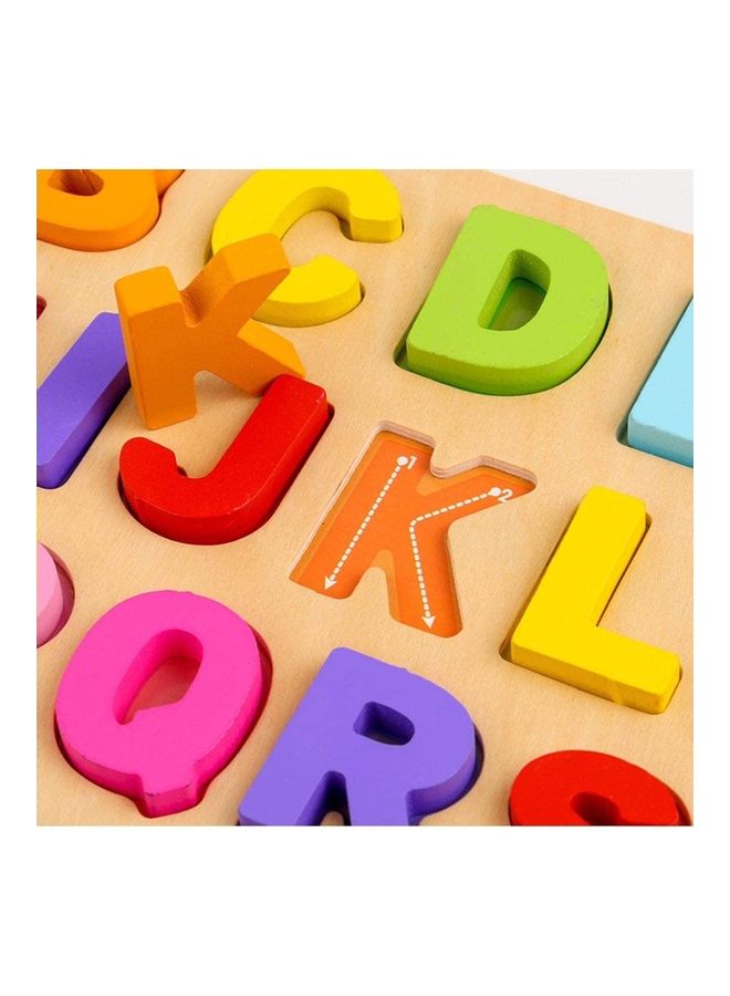 Wooden ABC Letters Colorful Educational Puzzle Jigsaw With Backside - Image 4